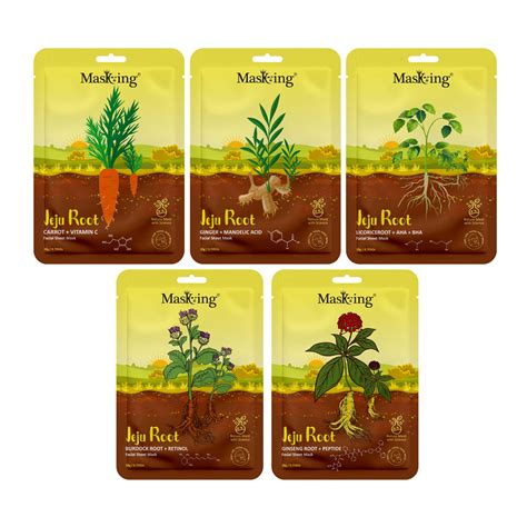 MasKing Jeju Root face sheet mask for skin Brightening, Firming ...