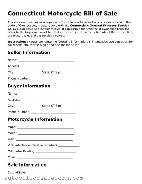 Download Connecticut Motorcycle Bill of Sale Template ⋆ Auto Bill of ...
