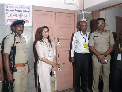At Khambhat, the EVM machine was installed in the strong room in the ...