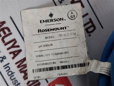 Emerson Rosemount 398R-10-21-31-54 Ph Sensor – Aeliya Marine Tech