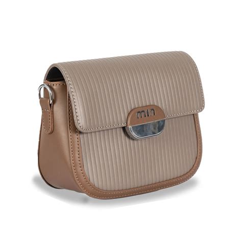 MIN Sleek Faux Leather Sling & Hand Bag – Lined Texture, Silver Accent ...