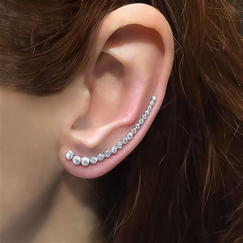 Long Chain Ear Cuff Earrings at Terri Kent blog