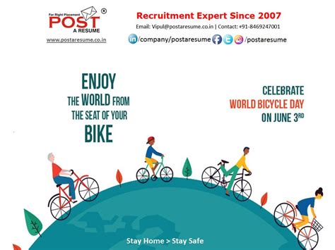 Wishing you Great Health on World Bicycle Day.... | POST A RESUME