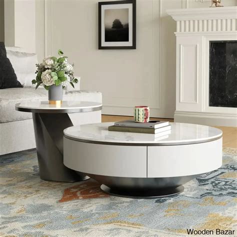 Usher Stone Top Nesting Coffee Table and center table | Wooden Bazar