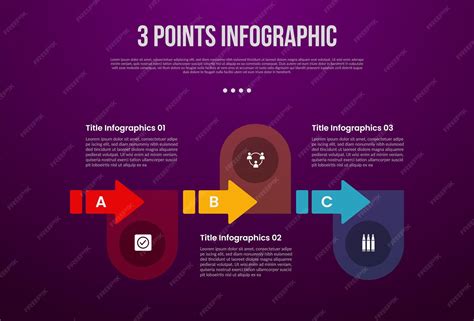 Premium Vector | 3 points or step process infographic with big arrow ...