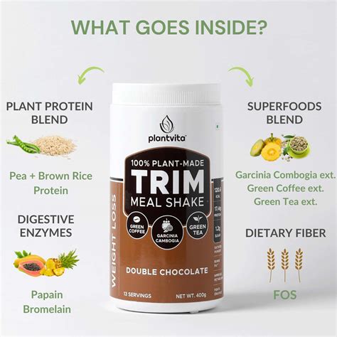 Buy PLANTVITA TRIM MEAL SHAKE - 400G JAR DOUBLE CHOCOLATE Online & Get ...