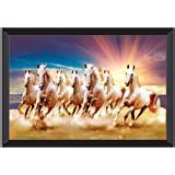 SAF 7 Running Horses with Sunrise UV Teatured Digital Reprint Framed ...