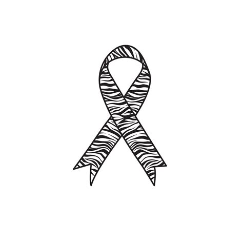 Zebra Print Satin Ribbon Rare Diseases Neuroendocrine Carcinoid Cancer Awareness Vector ...