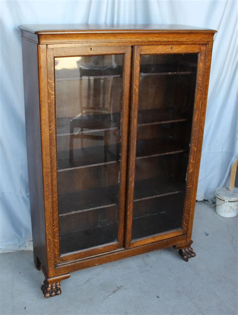 Antique Bookshelf With Sliding Glass Doors - Glass Designs