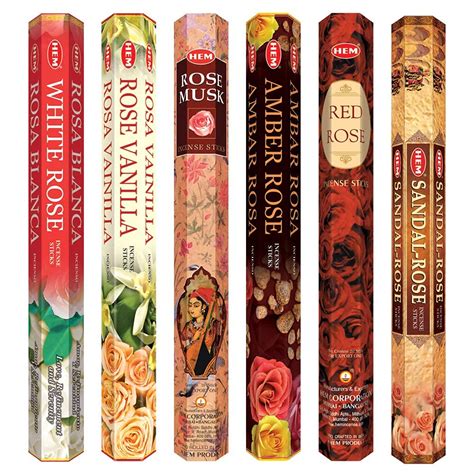 HEM Premium Rose Incense Sticks Collection | Red Rose, White Rose ...