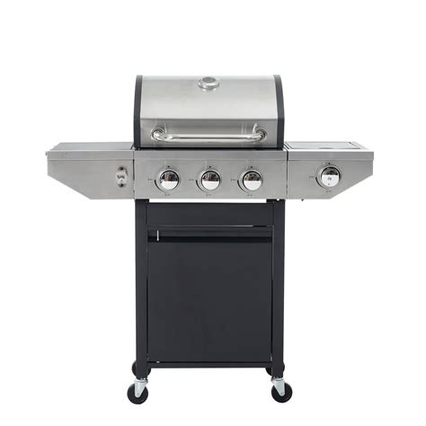 Propane Grill 3 Burner Stainless Steel BBQ Gas Grill with Side Burner ...