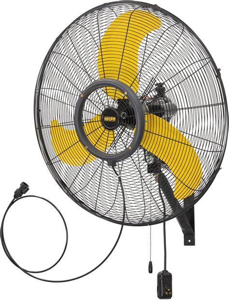 WEDOHOME 30 In. 3-Speeds Outdoor Wall Mounted Fan In Yellow With IP44 ...