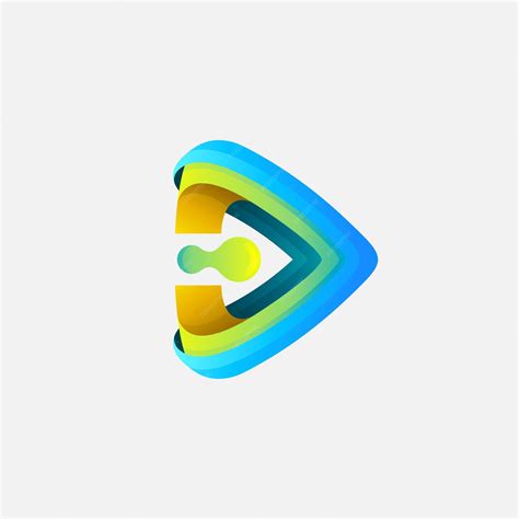 Premium Vector | Play and technology logo design template, triangle icons