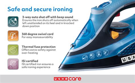Buy USHA Aqua Glow 2000 watts Steam Iron with Innovative Led Indicator ...