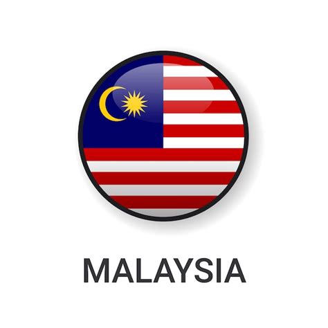 Realistic round malaysia flag icon vector isolated on white background ...