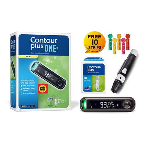 Contour Plus Elite Blood Glucose Monitoring System with Free 20 Strips ...