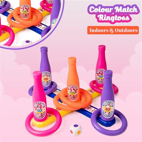 Ratna's 2 in 1 Colour Match Ring toss Unicorn Print Target Game Set fo ...