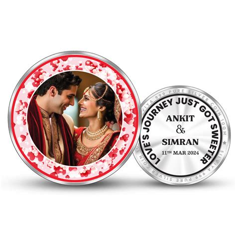 Luxury Wedding Gift: 999 Pure Silver Coin Personalized