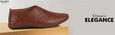 FAUSTO Men's FST KI-1708 BLACK-44 Black Ethnic Shoe Style Juttis ...