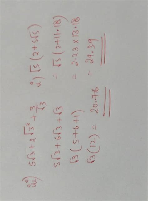 Simplify the following, by combining the similar surds. i) 2√5+ √125 ii ...