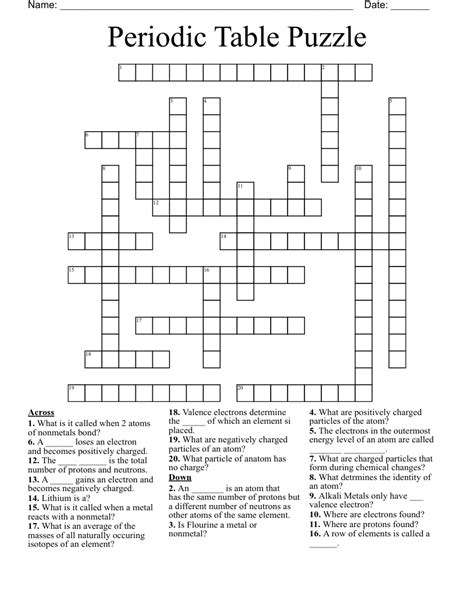 Negatively Charged Particles Crossword - prntbl.concejomunicipaldechinu ...