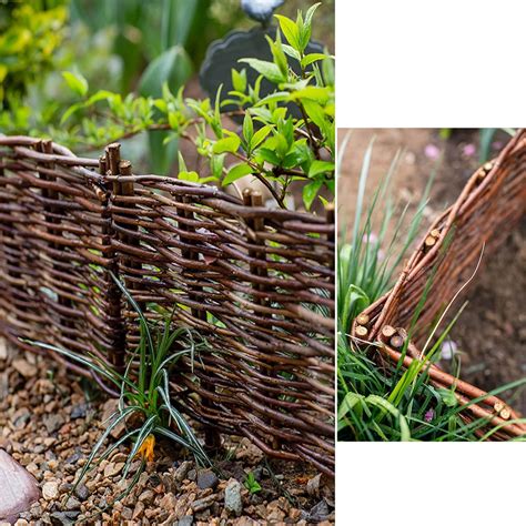 Buy YICOL Willow Edging for Landscaping - Set of 5 Panels - Flower Bed ...