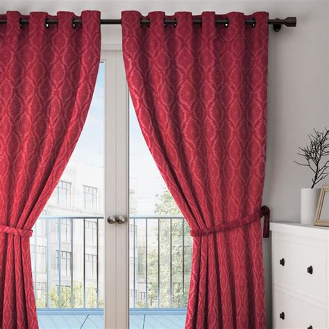 Buy SWAYAM Paisley Jacquard Blackout Door Curtain - 121 X 228 cm from ...