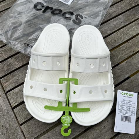 Crocs Women's White Sandals | Depop