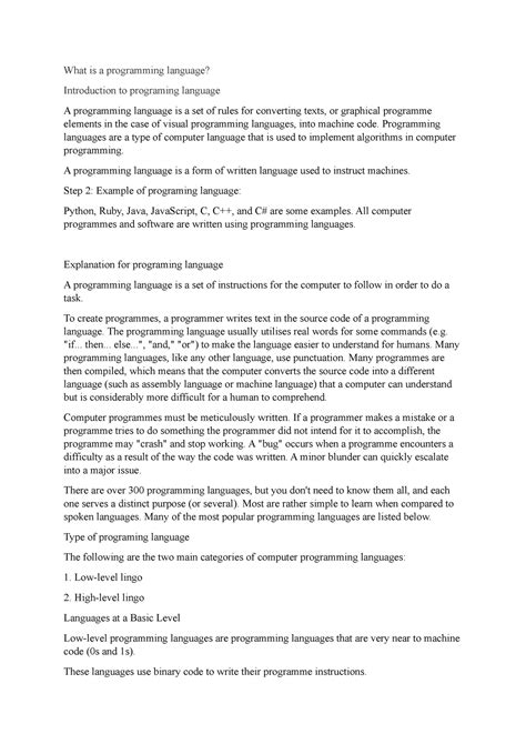 What is a programming language - What is a programming language ...