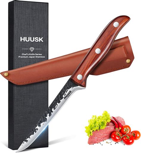 Amazon.com: Huusk Boning Knife for Meat Cutting Deboning Butchering ...