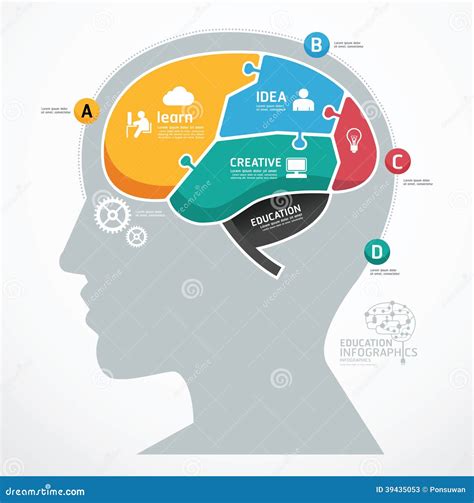 Brain Infographic Template Cartoon Vector | CartoonDealer.com #33769433