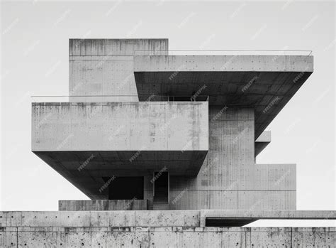 Soviet brutalist concrete architecture | Premium AI-generated image