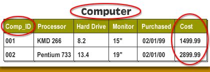 Computer Database Table 的图像结果