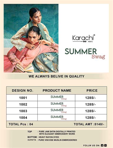 Karachi Prints Kesar Summer Swag Pure Jam Dress Material