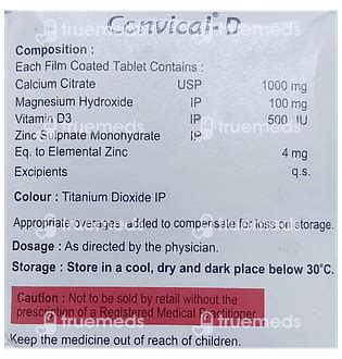 Convical D Tablet 15 - Uses, Side Effects, Dosage, Price | Truemeds