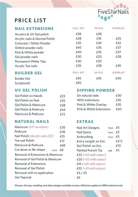 Five Star Nails Price | Nail Services in Maidenhead & Slough