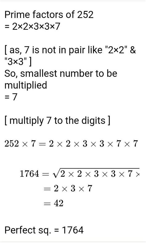 Find the smallest number by which 252 must be multiplied to get a ...