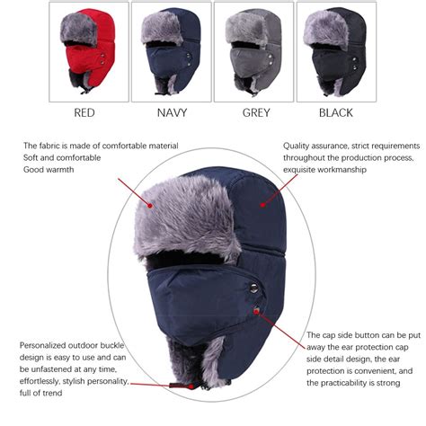 Buy ZOELNIC Trapper Hat Winter Hats for Men Warm Ushanka Trooper Hat ...