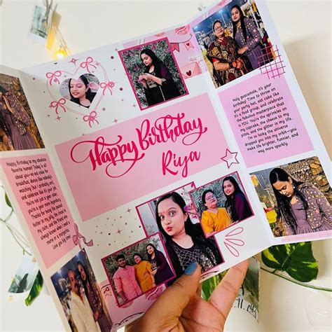 Personalized Photo Birthday Card with Handmade Multi-fold Memory Album ...