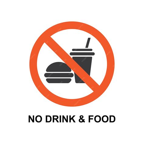No food and drink allowed symbol isolated prohibition sign | Premium Vector