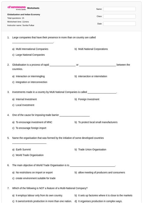 50+ Globalization worksheets on Wayground | Free & Printable