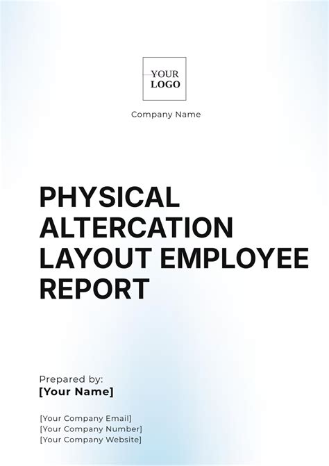 Free Physical Altercation Layout Employee Report Template to Edit Online