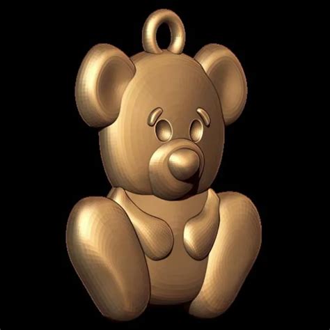 Teddy Bear Pendant 3D Model STL & 3DM - Creative Jewelry Design