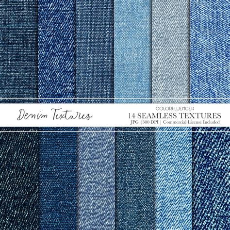 Denim Textures: Seamless Blue Fabric Patterns (Digital Paper) | Denim ...