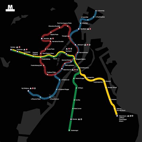 Copenhagen Metro Metro Map, Nye, Copenhagen, Denmark, Trains, Maps, Quick, Infographic, Blue Prints