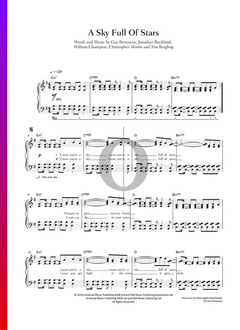 A Sky Full Of Stars door Coldplay | piano bladmuziek (Piano, Stem) - OKTAV