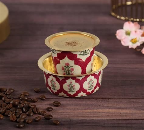 Buy India Circus by Krsnaa Mehta Poppy Flower Scarlet Brass Coffee Tea ...