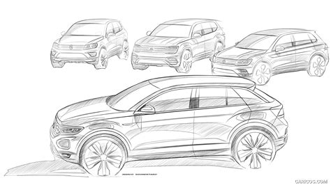 2018 Volkswagen T-Roc - Design Sketch Wallpaper | Caricos