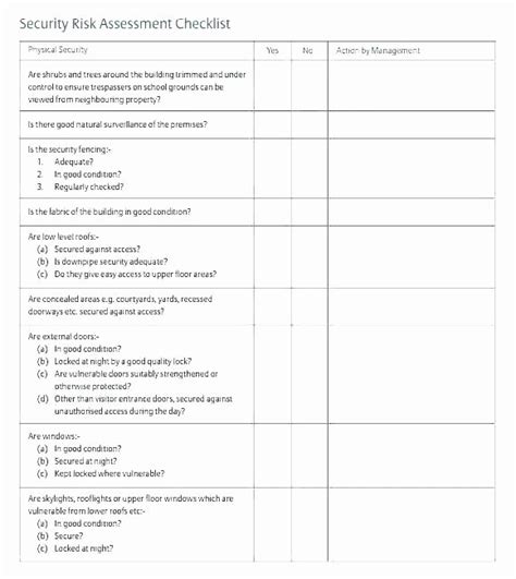 Image result for Building Security Checklist Template