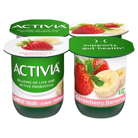 Activia Strawberry Banana Probiotic Yogurt, Delicious Lowfat Yogurt ...
